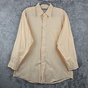 Brooks Brothers Shirt Mens‎ 16.5 - 3 Orange Classic Pinstripe Southern Preppy